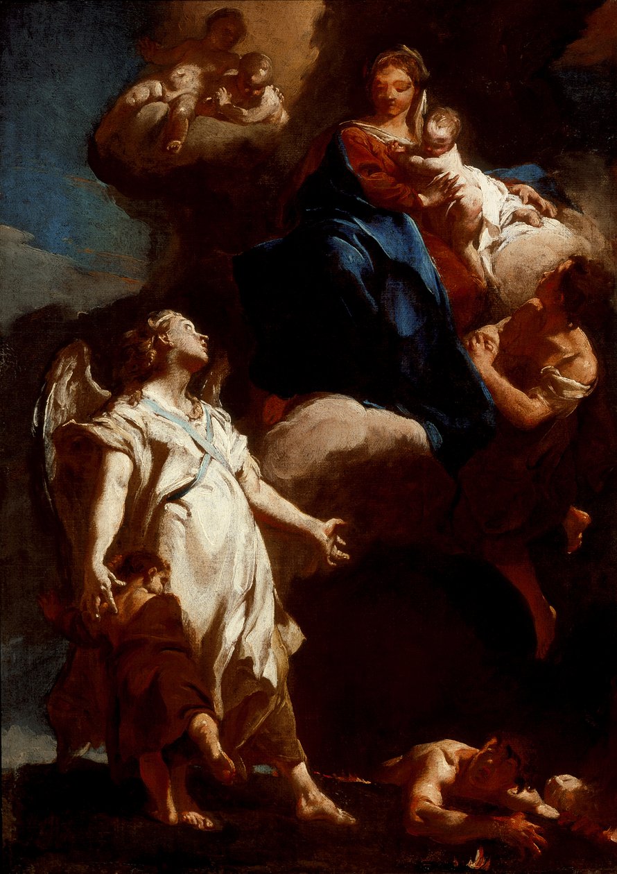 Neitsyt ilmestyy suojelusenkelille tekijältä Giovanni Battista Piazzetta