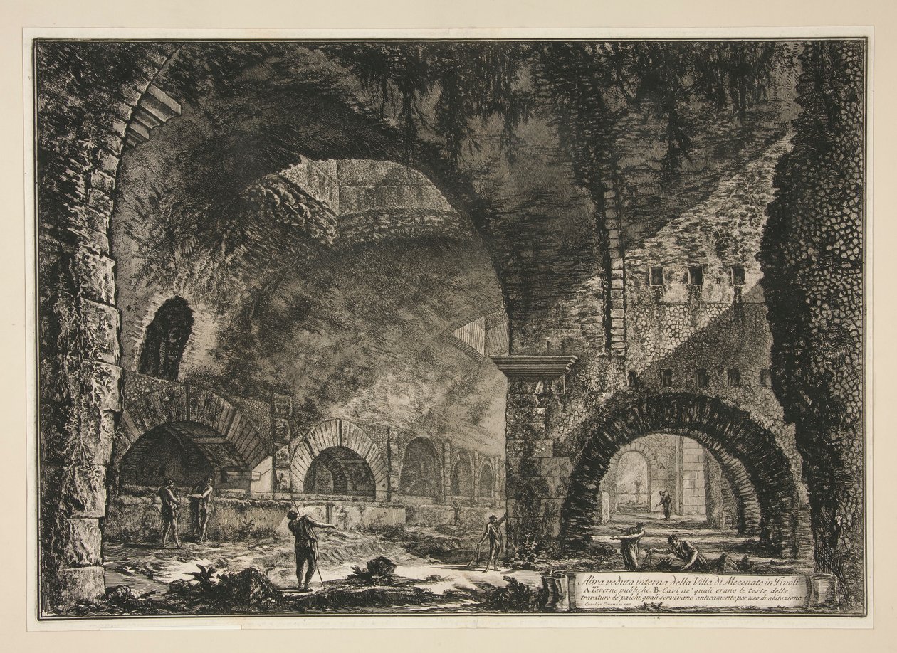 Toinen sisänäkymä Maecenasin huvilasta Tivolissa, Vedute di Romasta tekijältä Giovanni Battista Piranesi