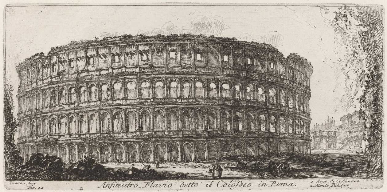 Flaviuksen amfiteatteri, joka tunnetaan nimellä Colosseum tekijältä Giovanni Battista Piranesi