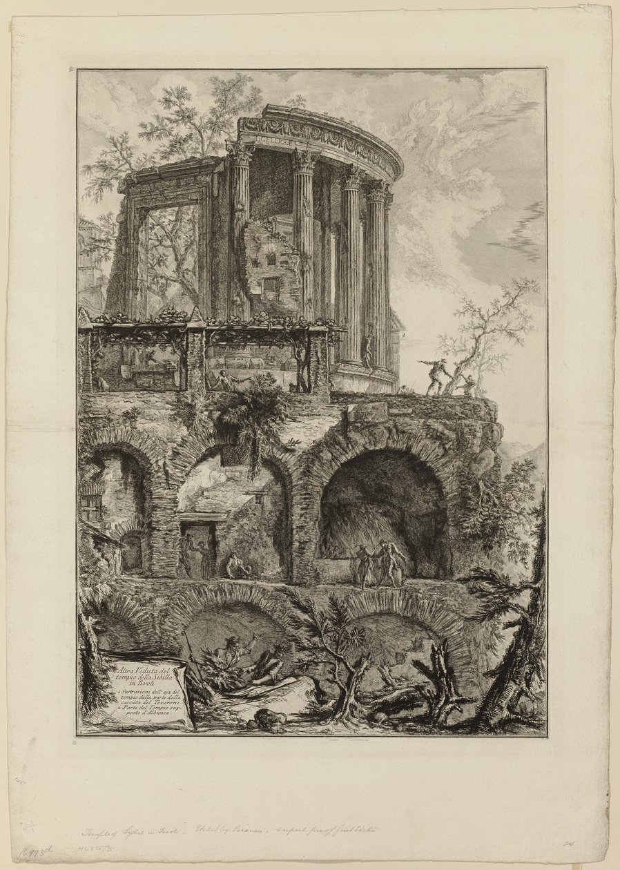 Toinen näkymä Sibylin temppeliin Tivolissa Rooman näkymistä tekijältä Giovanni Battista Piranesi