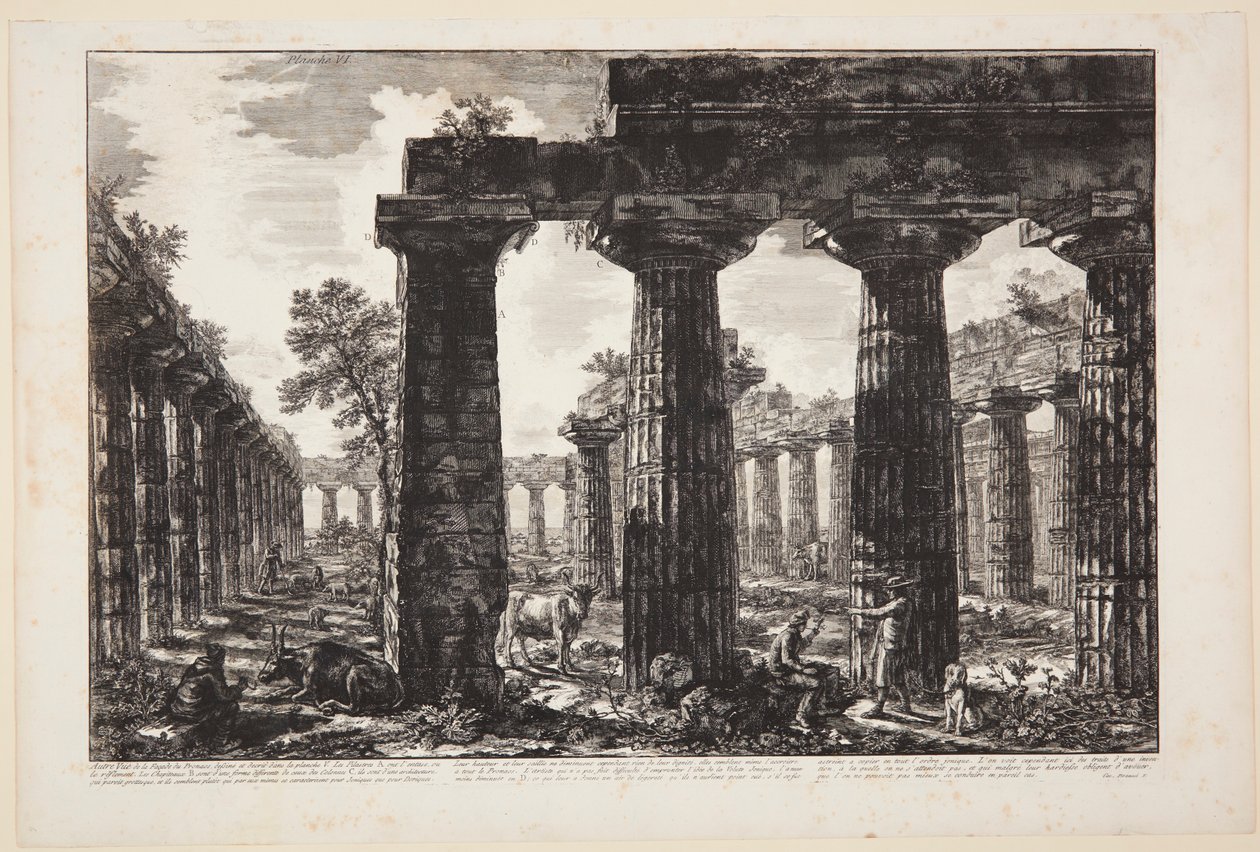 Toinen näkymä pronaoksen julkisivusta, joka on piirretty ja kuvattu kuvalaatassa V [...] tekijältä Giovanni Battista Piranesi