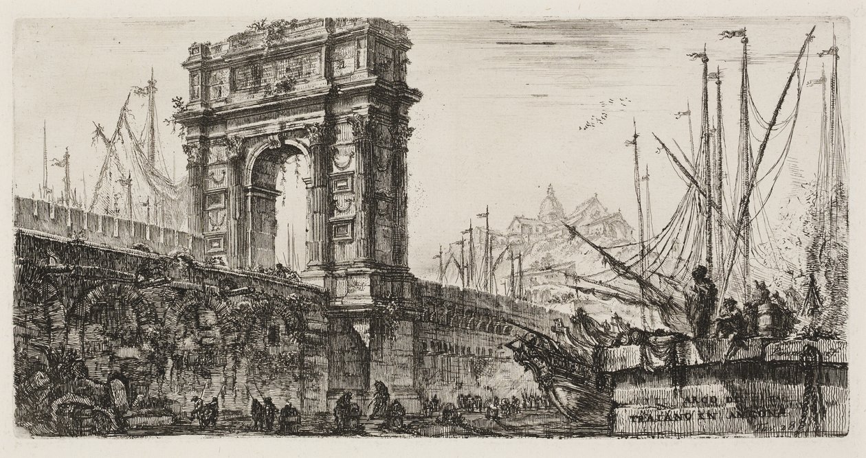 Trajanuksen kaari Anconassa, levy 28 joistakin riemukaarien ja muiden monumenttien näkymistä tekijältä Giovanni Battista Piranesi