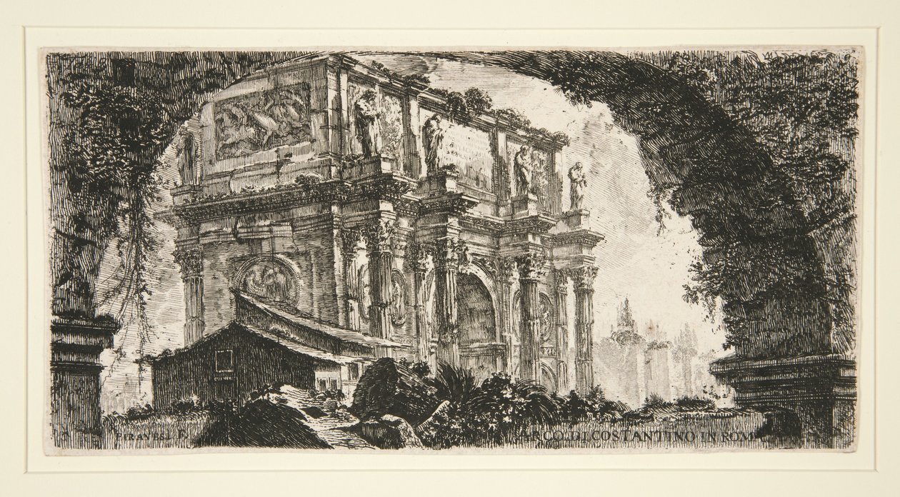 Konstantinuksen riemukaari Roomassa, teoksesta Eräitä näkymiä riemukaarista ja muista muistomerkeistä tekijältä Giovanni Battista Piranesi