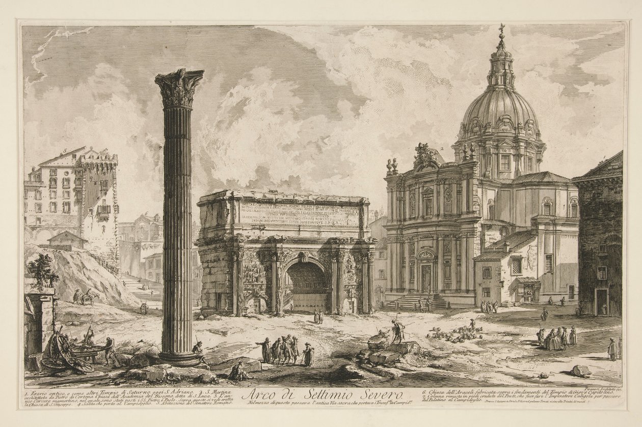 Septimius Severuksen kaari (Sepimius Severuksen kaari), Rooman näkymistä tekijältä Giovanni Battista Piranesi