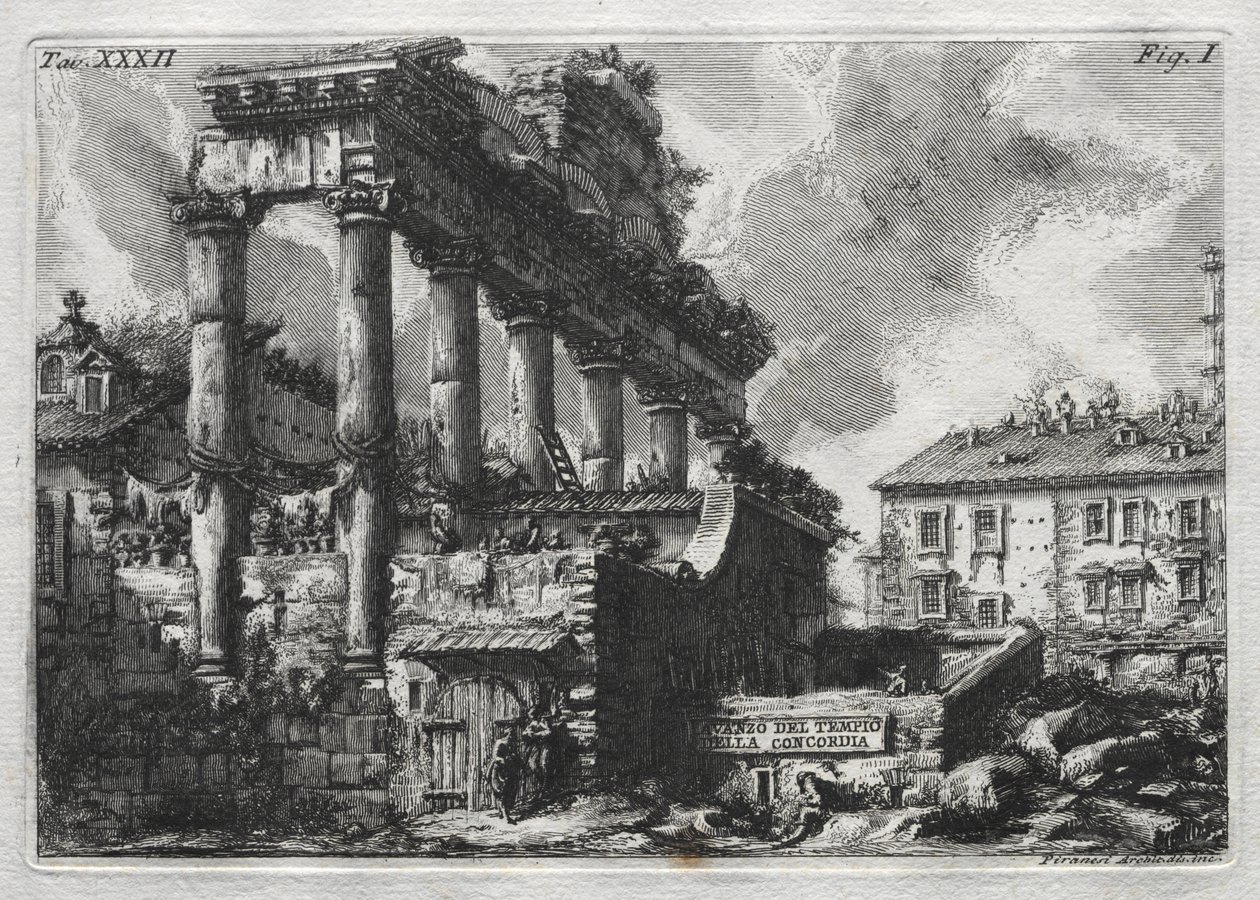 Avanco Concordian temppelistä tekijältä Giovanni Battista Piranesi