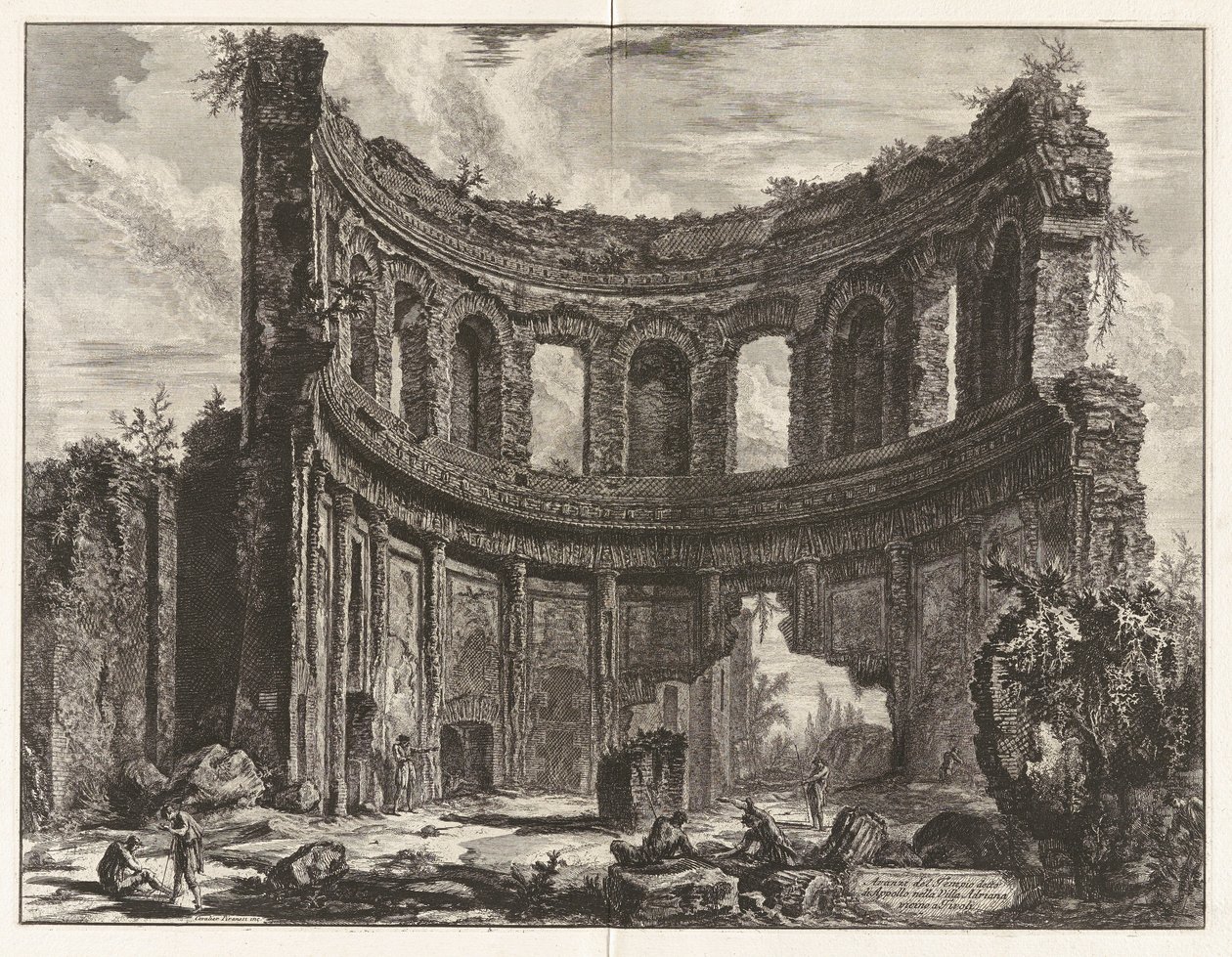 Hadrianuksen temppelin rauniot, joiden sanotaan olevan Apollonin tekijältä Giovanni Battista Piranesi