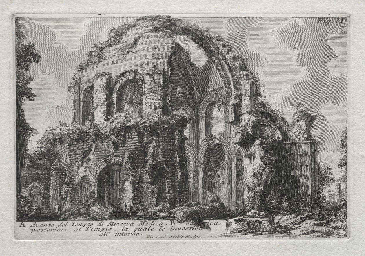 Minerva Medican temppelin jäännös tekijältä Giovanni Battista Piranesi