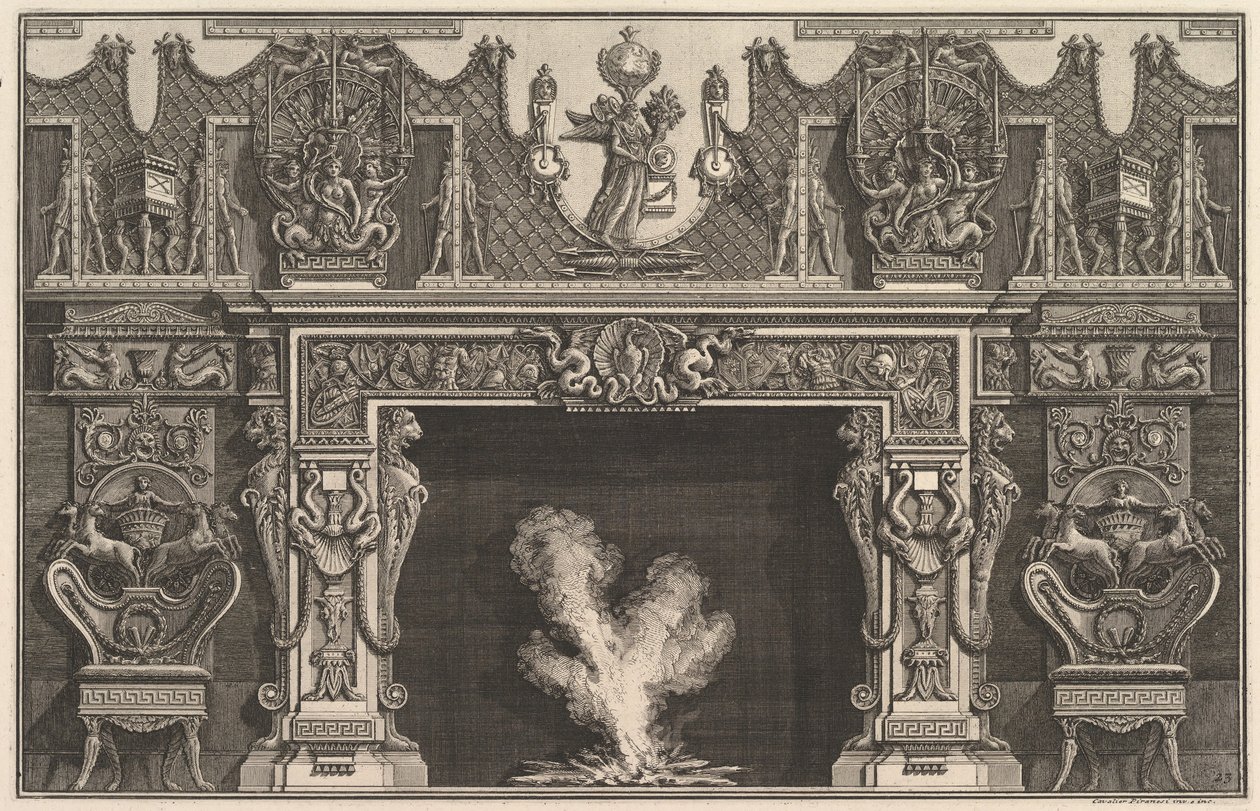 Lintu kuoressa kaman keskellä, pokaalien friisi, jonka päällä on..., 1769 . tekijältä Giovanni Battista Piranesi