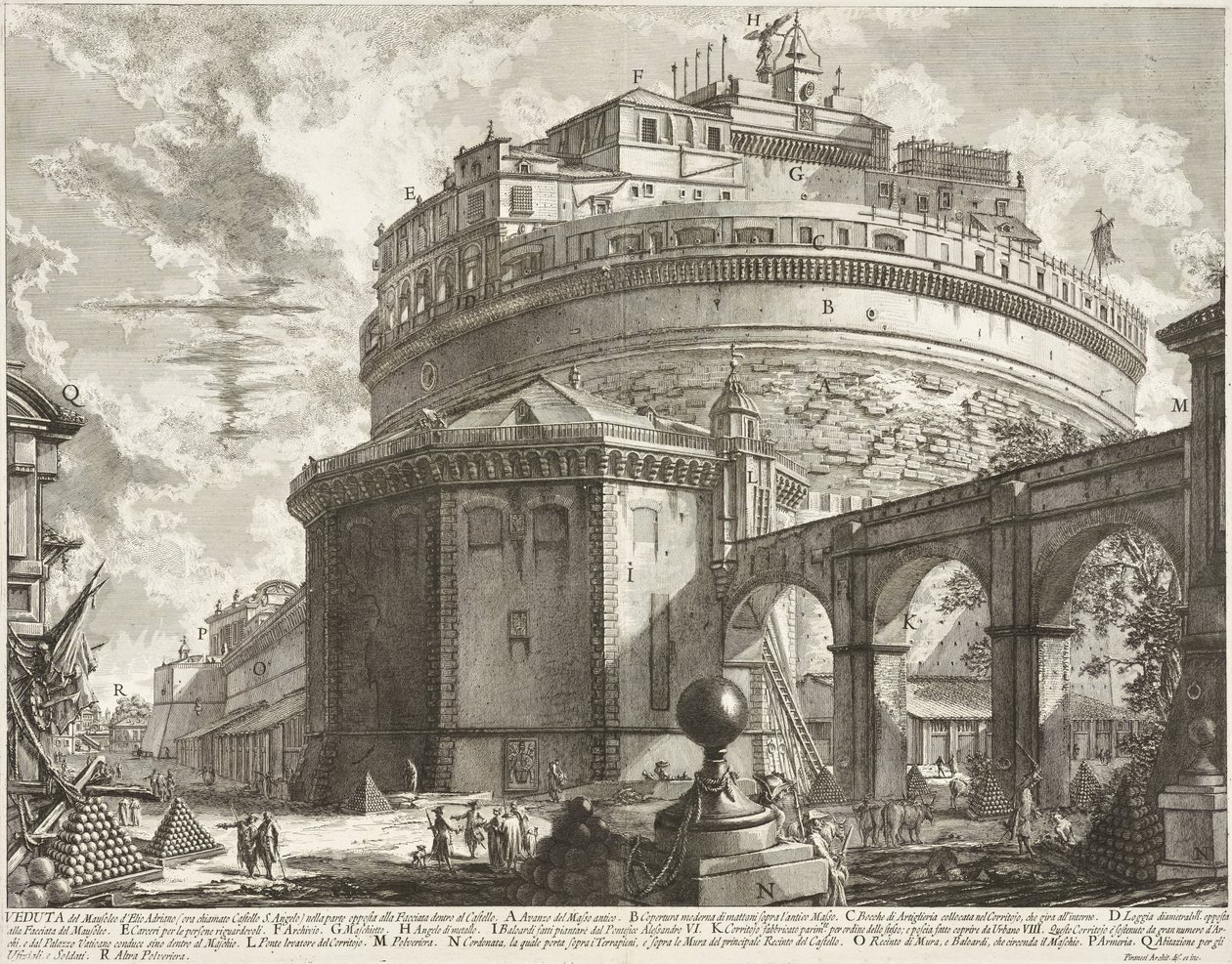 Näkymä Aelius Hadrianuksen mausoleumille (Castel Sant
