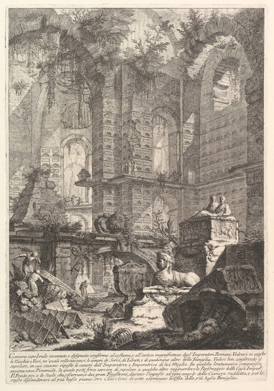 Hautakammio keksitty ja suunniteltu tavan mukaan ja muinaiseen loistoon..., n. 1750. tekijältä Giovanni Battista Piranesi