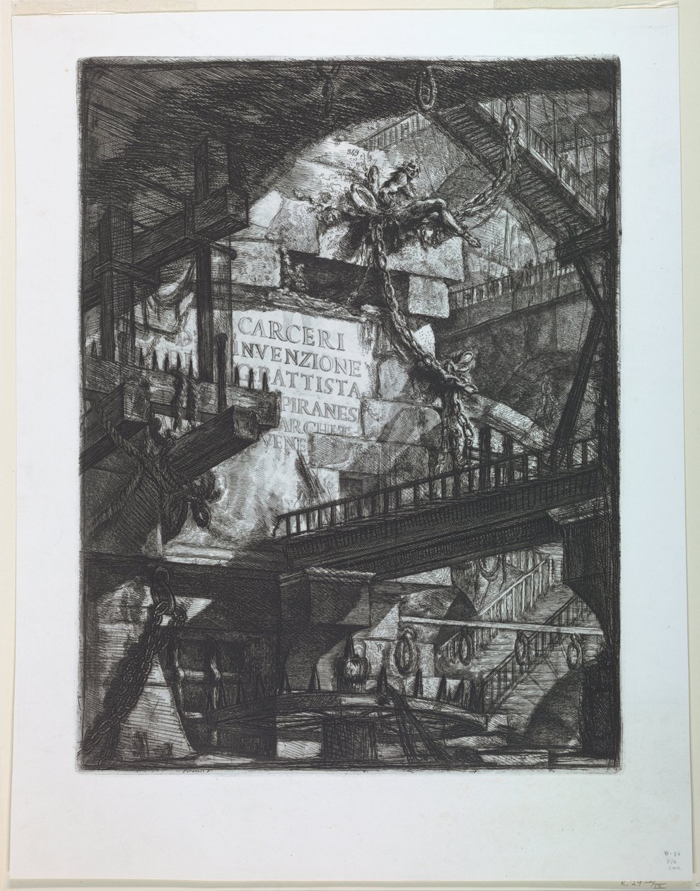 Carceri-sarja, otsikkosivu tekijältä Giovanni Battista Piranesi