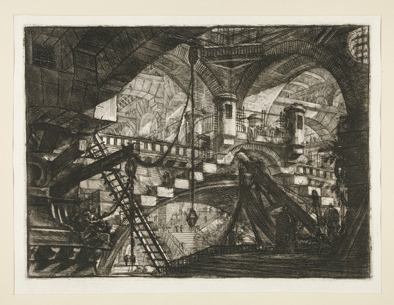 Carceri, XI: Kaari, jossa on simpukkakoriste tekijältä Giovanni Battista Piranesi