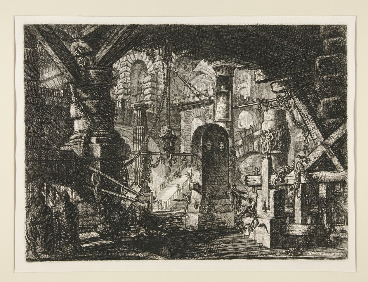 Carceri, XVI: Ketjuilla varustettu laituri tekijältä Giovanni Battista Piranesi