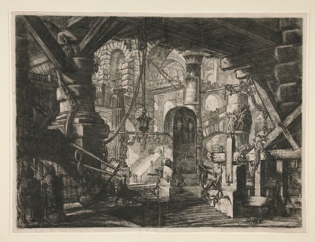 Carceri, XVI: Pilari ketjuineen tekijältä Giovanni Battista Piranesi