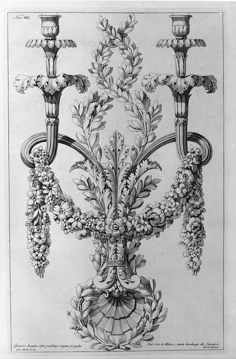 Koristeet. Giovanni Piranesi (tunnetaan nimellä Piranese) piirustus (1720-1778). tekijältä Giovanni Battista Piranesi