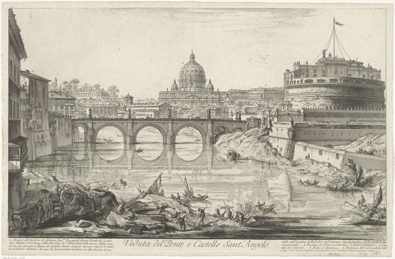 Engelenbrug en Engelenburcht te Rooma Näkymä Pontelle ja Castello Sant