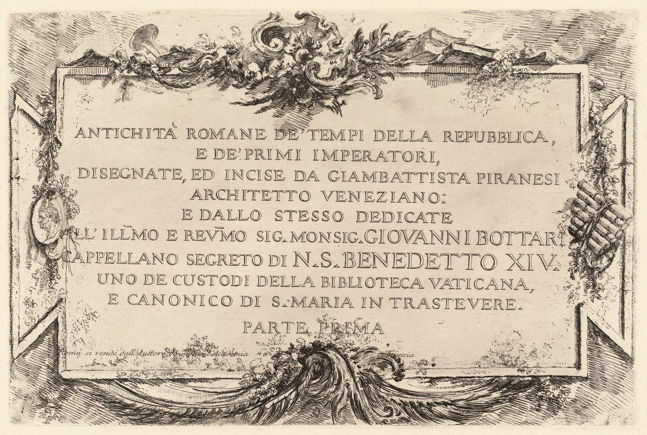 Frontespiisi tekijältä Giovanni Battista Piranesi