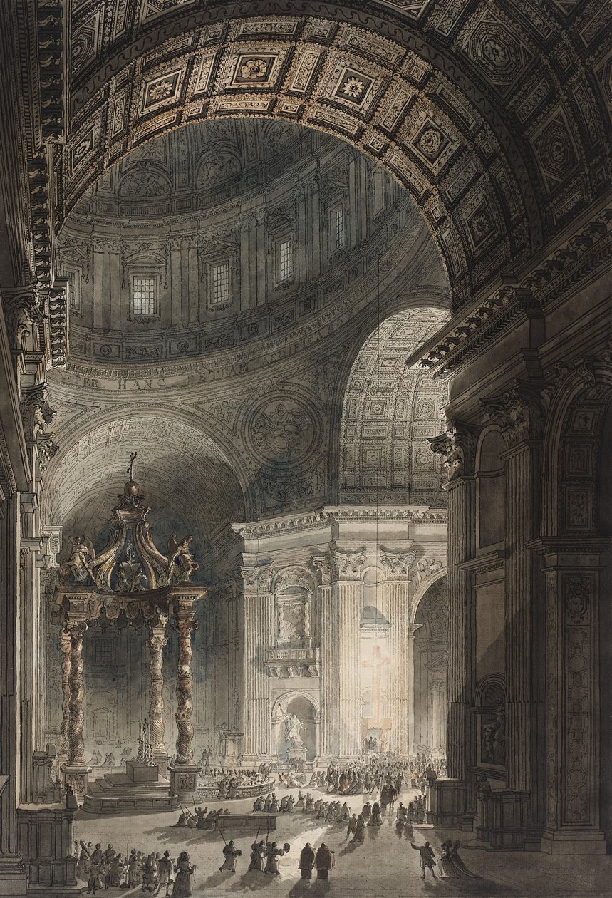 Pyhän Pietarin ristin valaistus pitkäperjantaina, 1787 (vedos ja etsaus). tekijältä Giovanni Battista Piranesi