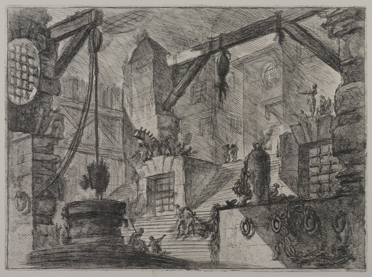Keksintö Capric di Carceri; Hind 13, First State of Three, n. 1749 (etsaus paperille) tekijältä Giovanni Battista Piranesi