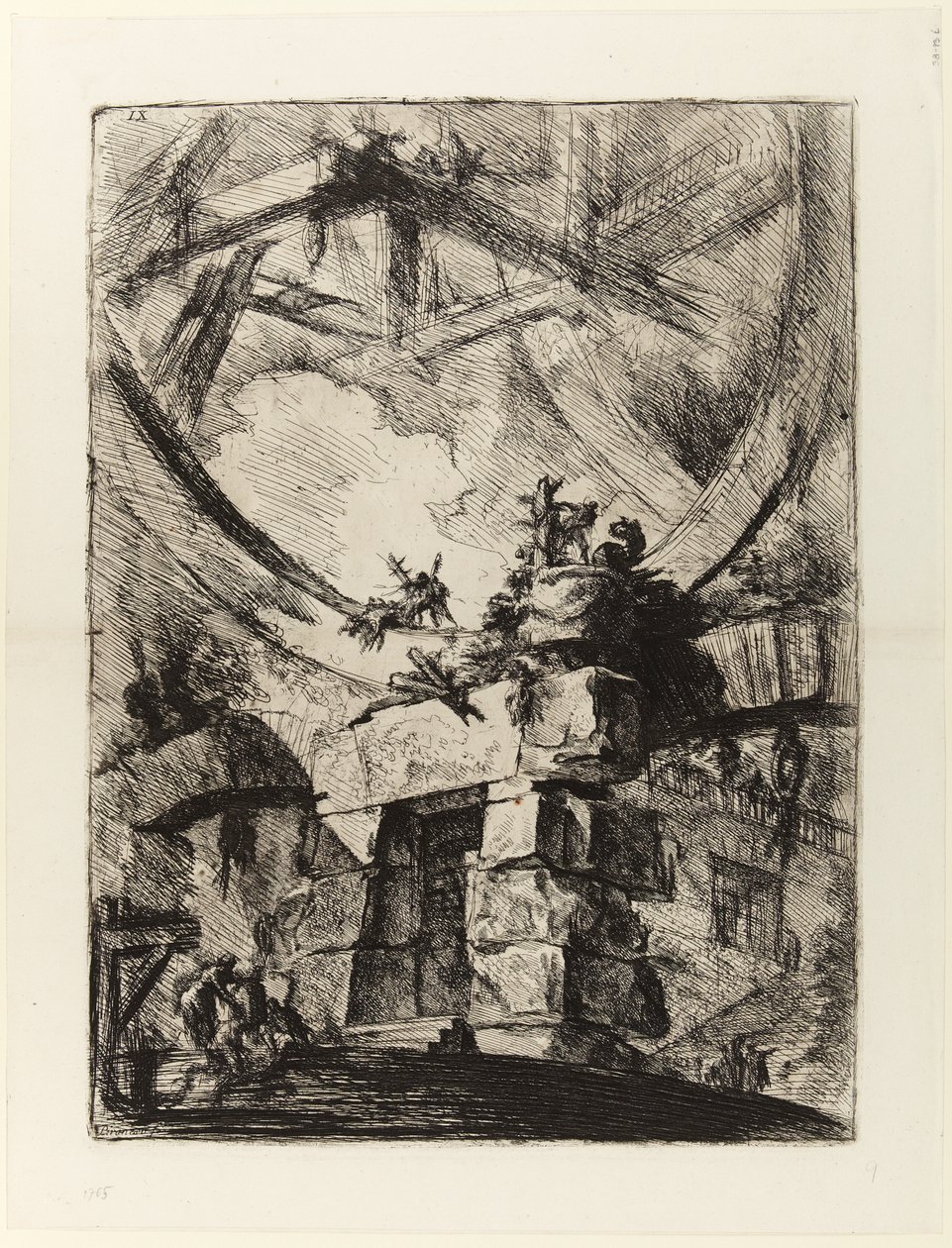 Keksintöjen vankilat, levy IX: Jättiläispyörä tekijältä Giovanni Battista Piranesi