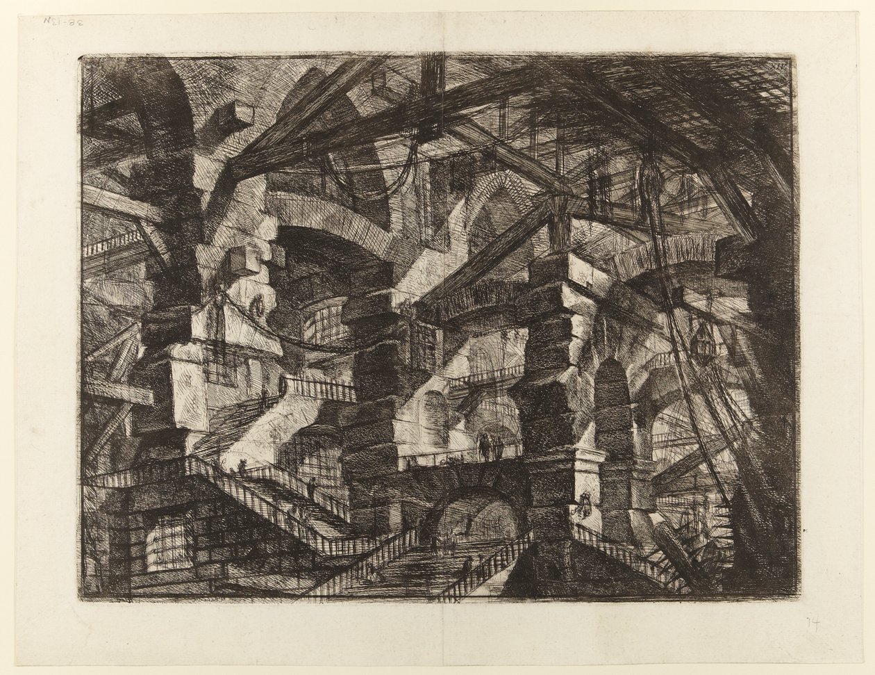 Keksintöjen vankilat, levy XIV: Goottilainen kaari. tekijältä Giovanni Battista Piranesi