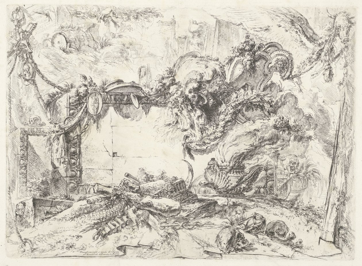 Monumenteel tabletti Decorative Whims (entinen sarjan nimi) Groteskit (sarjan nimi) tekijältä Giovanni Battista Piranesi