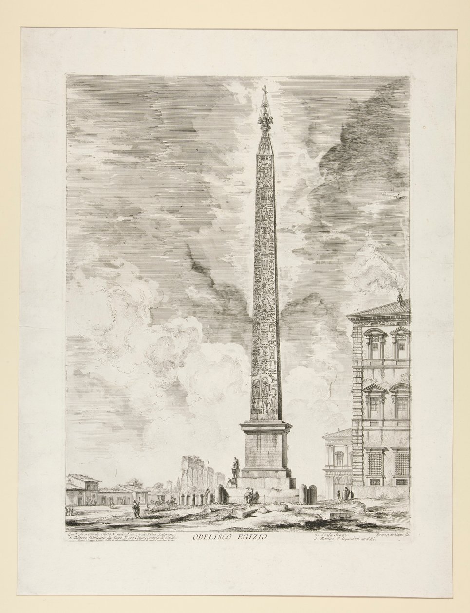 Egyptiläinen obeliski, Rooman näkymät tekijältä Giovanni Battista Piranesi