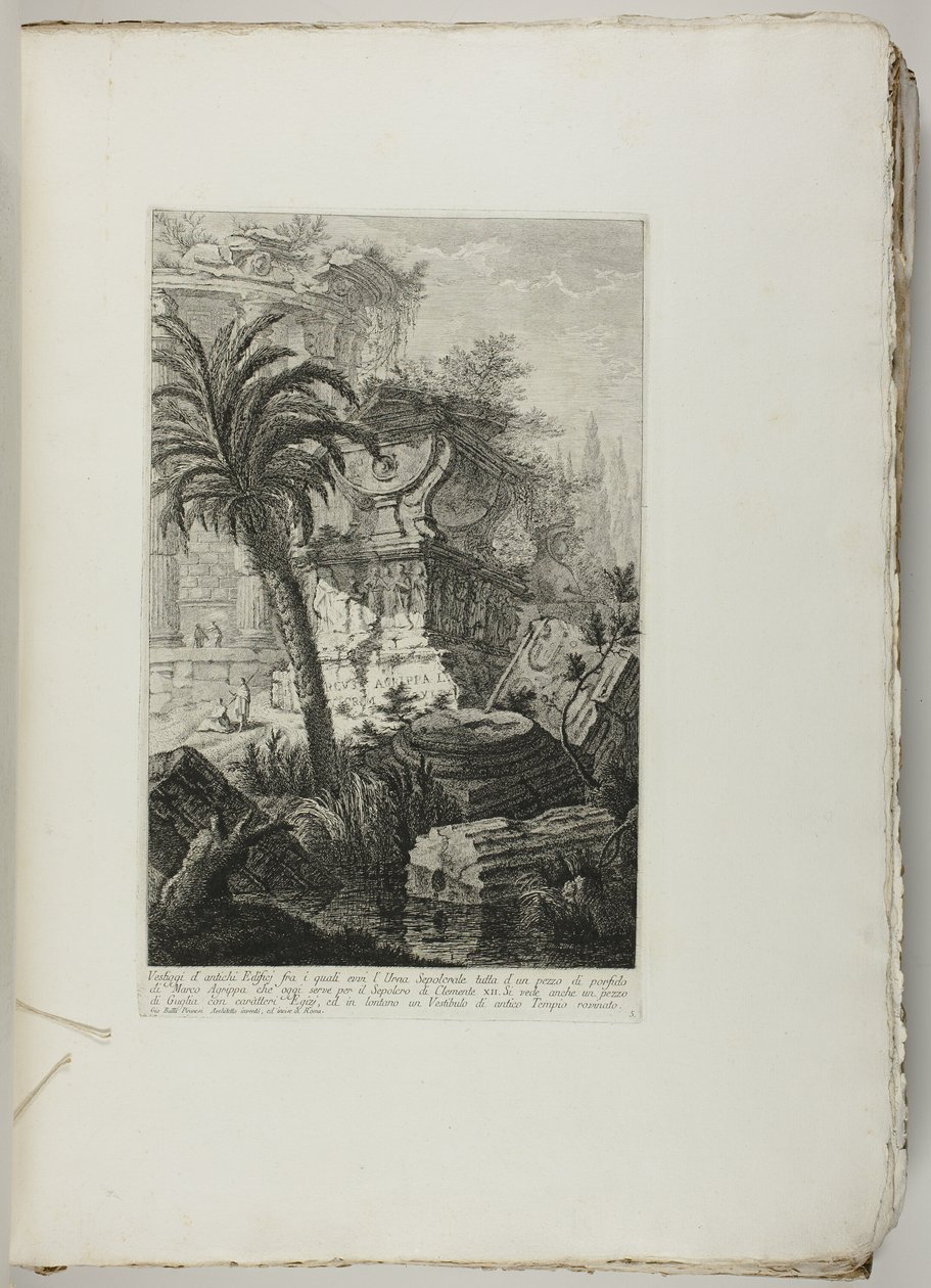 Erilaisia arkkitehtuuriteoksia; kokoelma joitakin Barberi da Centon piirustuksia, jotka tunnetaan nimellä Il Guercino. tekijältä Giovanni Battista Piranesi