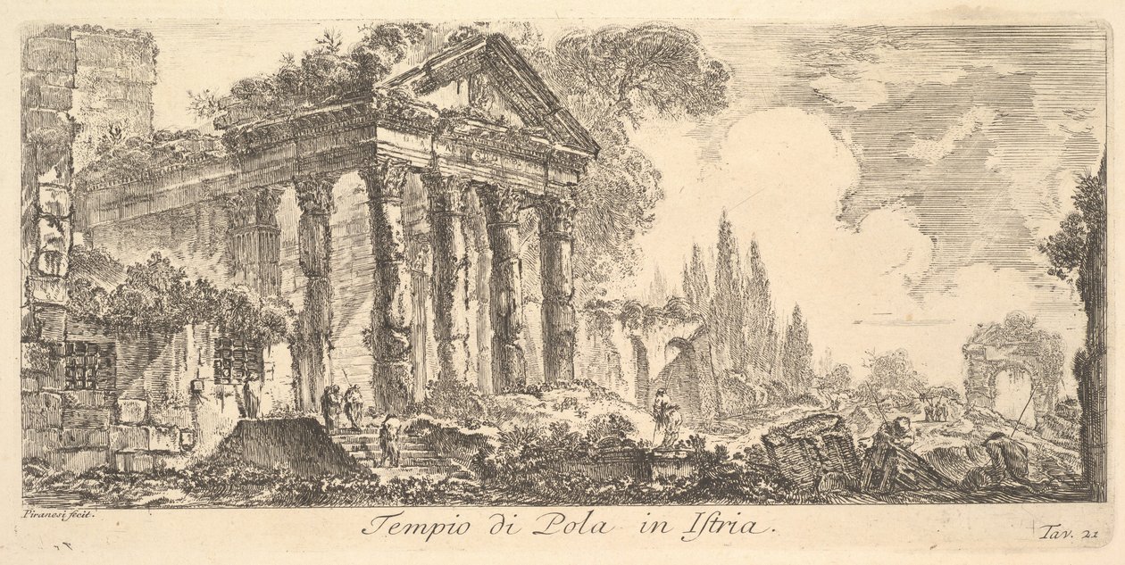 Levy 21: Polan temppeli Istriassa Pulan temppeli Istriassa, n. 1748. tekijältä Giovanni Battista Piranesi