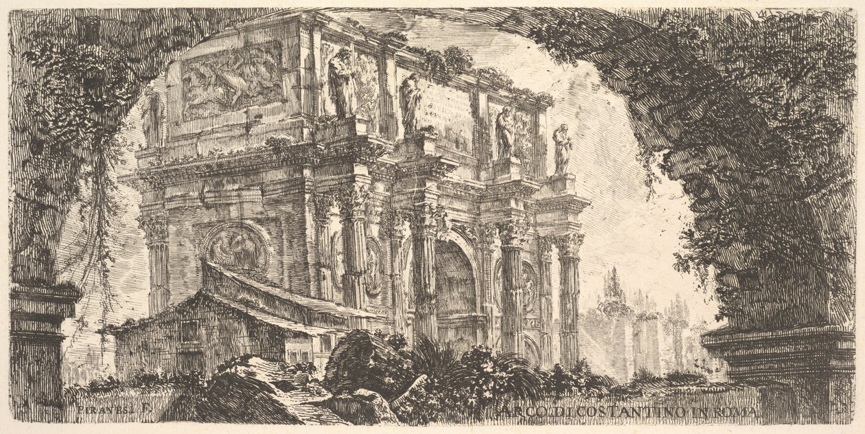 Kuvalaatta 9: Konstantinuksen riemukaari Roomassa (Arco di Costantino in Roma), teoksesta "Antichità Romane de