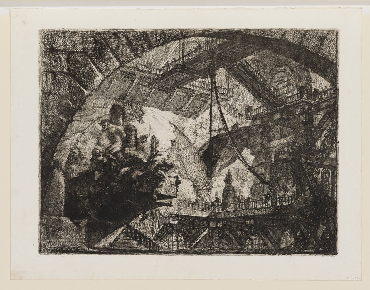 Vankeja ulkonevalla tasanteella tekijältä Giovanni Battista Piranesi