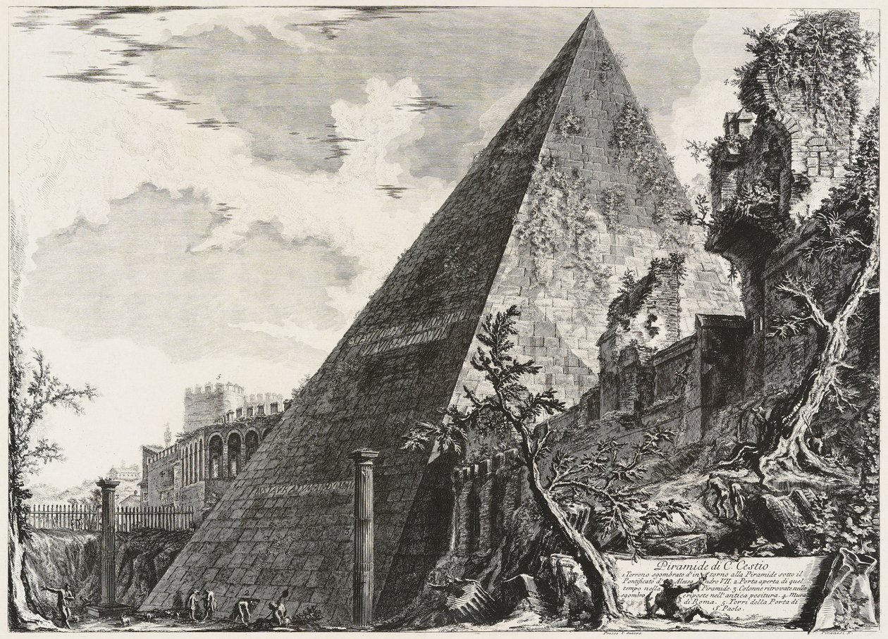 Caius Cestiuksen pyramidi tekijältä Giovanni Battista Piranesi