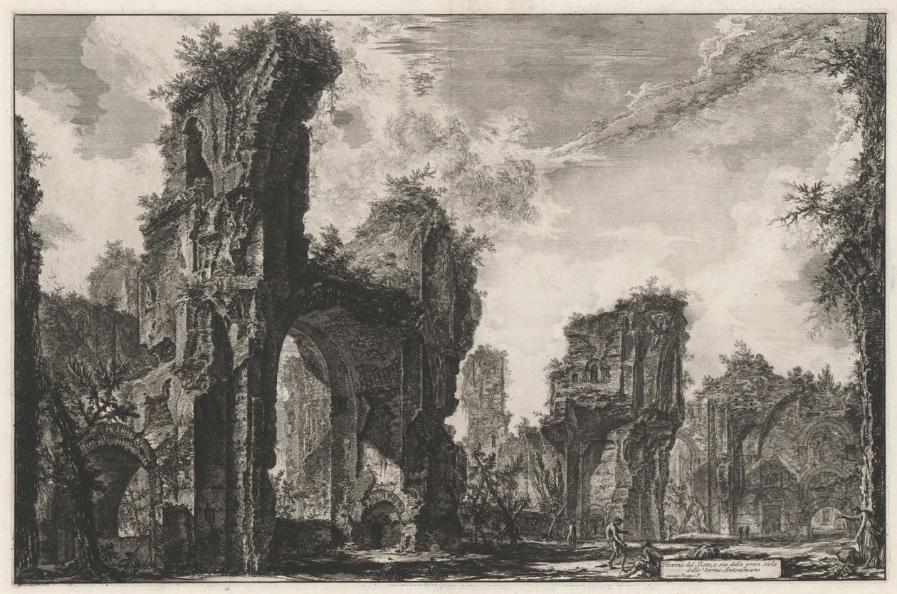 Xystuksen rauniot eli Antoninuksen termien suuren salin rauniot tekijältä Giovanni Battista Piranesi