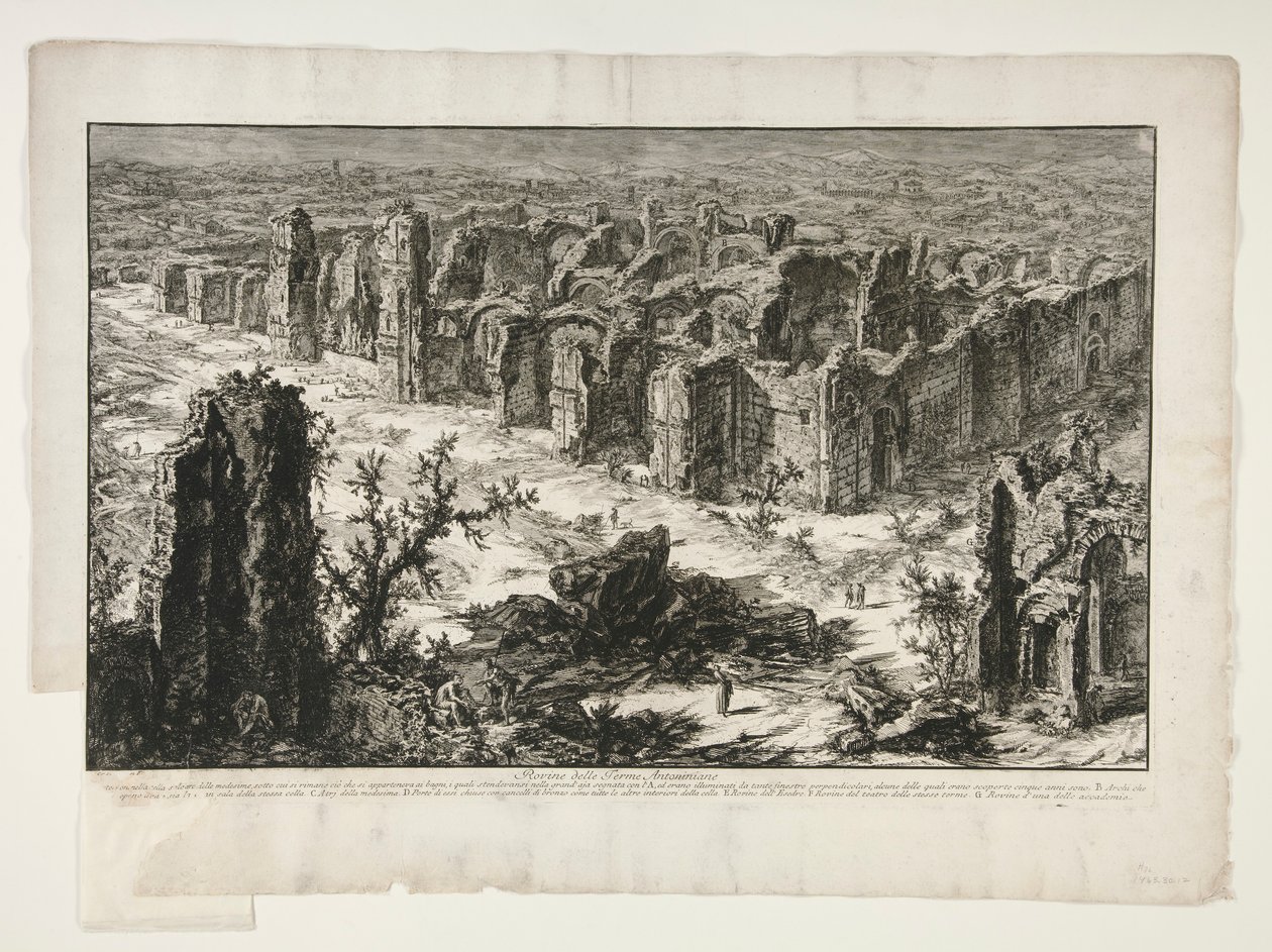 Antonine-kylpylän rauniot [Caracallan kylpylä], Rooman näkymät tekijältä Giovanni Battista Piranesi