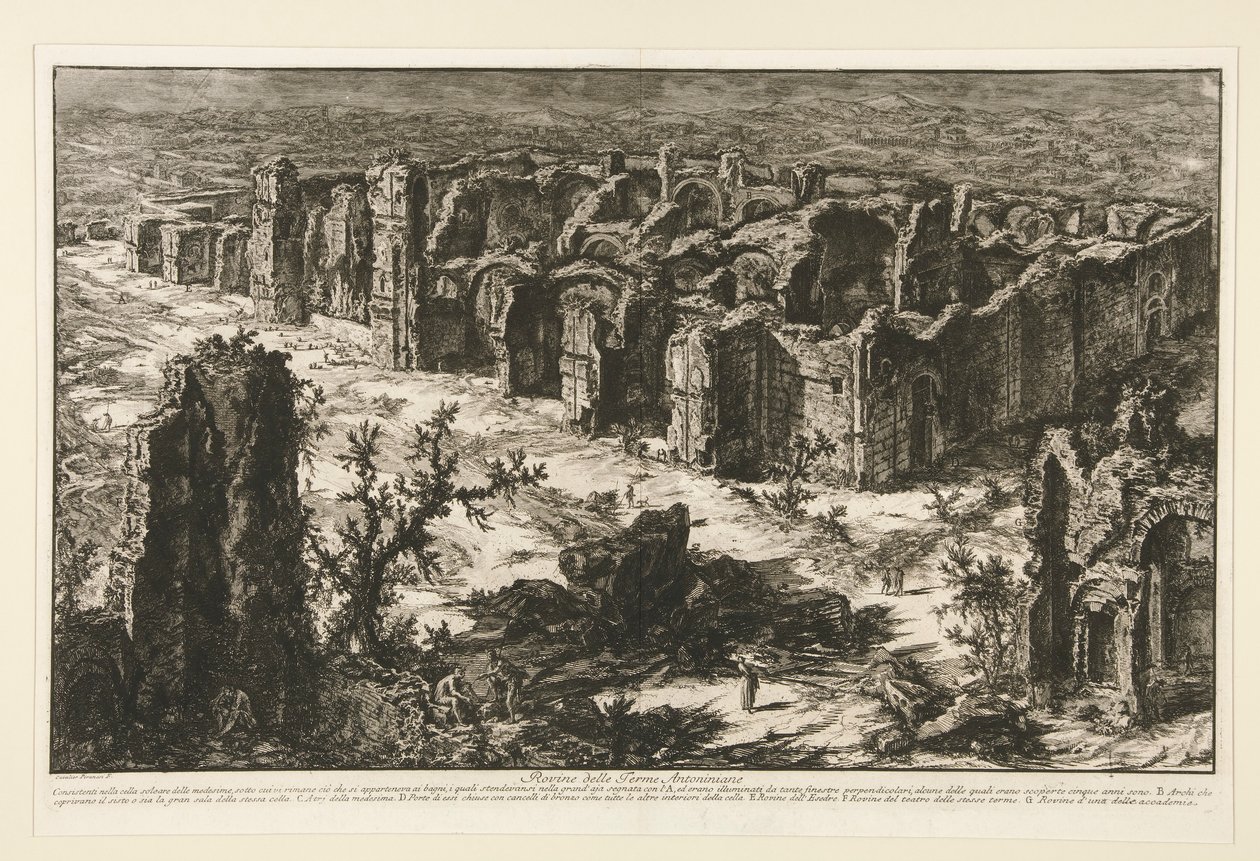 Antonine-kylpylän rauniot [Caracallan kylpylä], Rooman näkymät tekijältä Giovanni Battista Piranesi