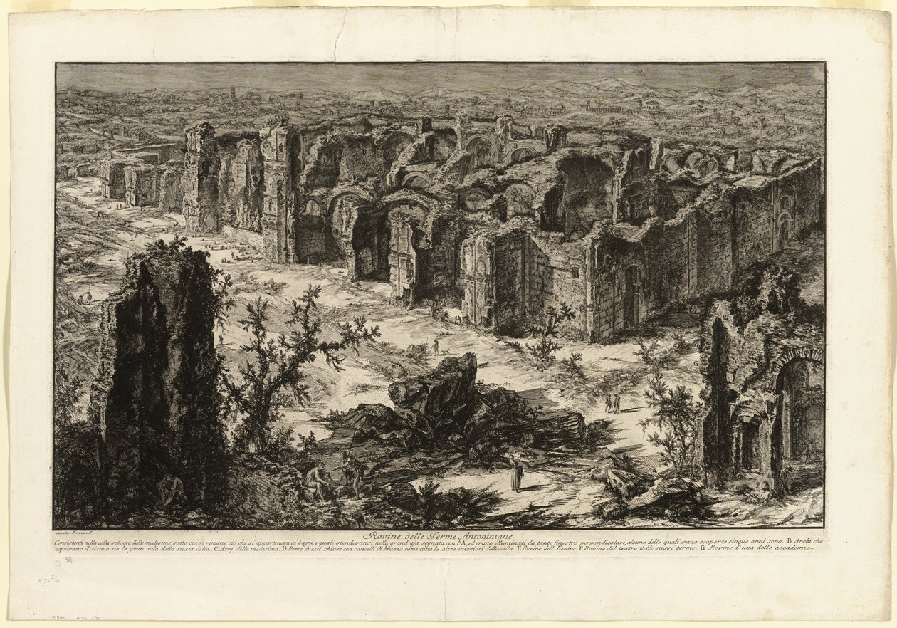 Antonine-kylpylän rauniot [Caracallan kylpylä], Rooman näkymät tekijältä Giovanni Battista Piranesi
