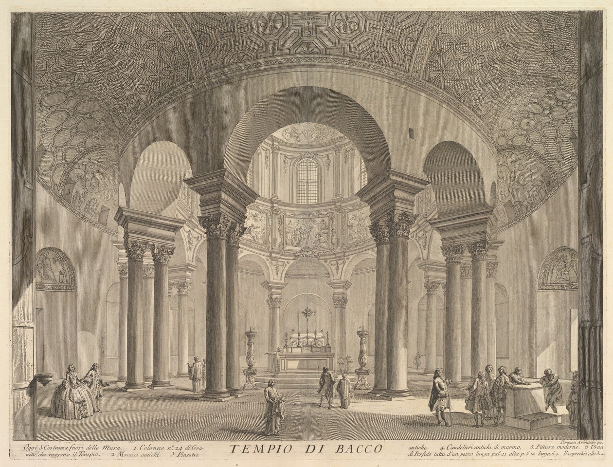 S. Constanza kutsui virheellisesti Bacchuksen temppeliksi Sisäkuva S ... haudan n. 1756. tekijältä Giovanni Battista Piranesi