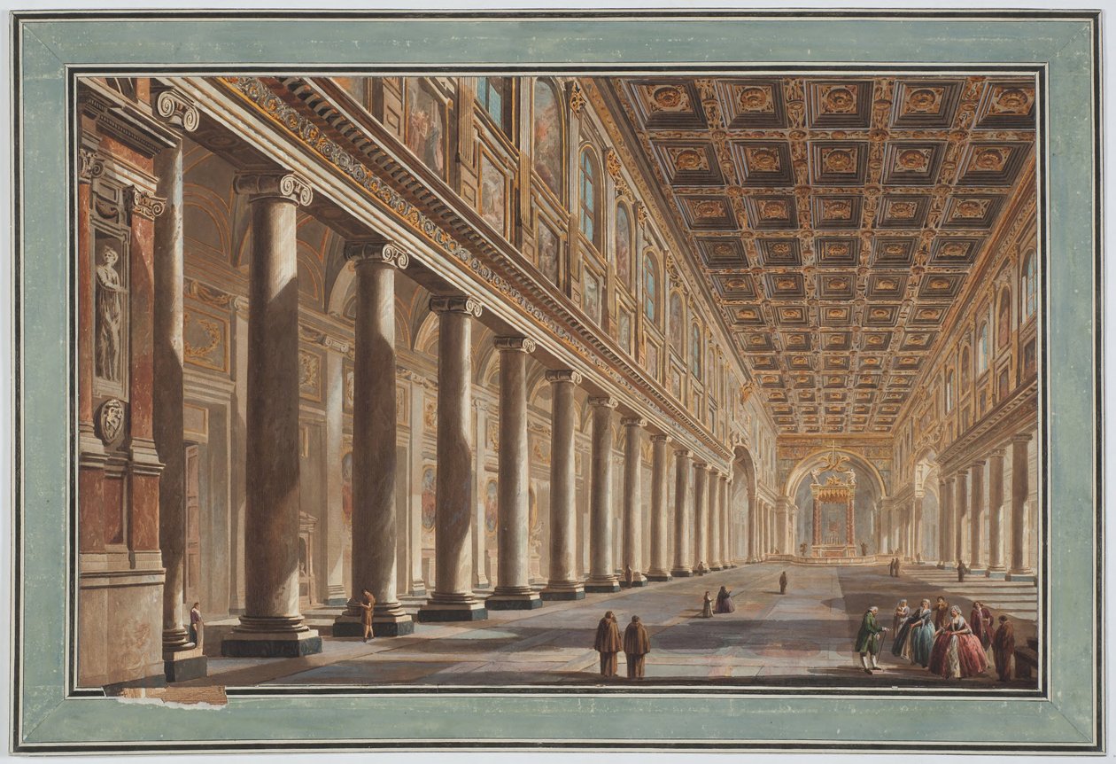 Santa Maria Maggioren sisätila, Rooma tekijältä Giovanni Battista Piranesi