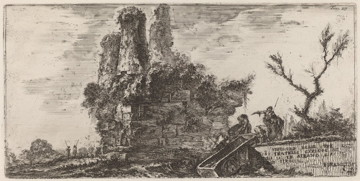 Kolmen Curiatin veljeksen hauta Albanossa tekijältä Giovanni Battista Piranesi