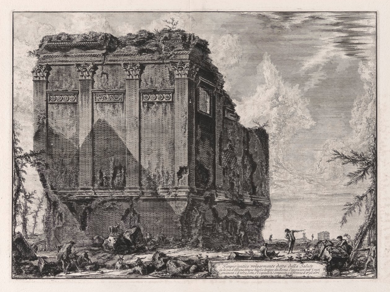 Muinainen temppeli, joka tunnetaan yleisesti nimellä della Salute, Via d tekijältä Giovanni Battista Piranesi