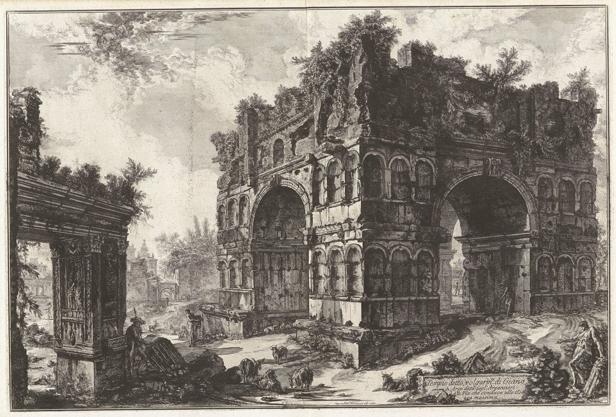 Temppeli nimeltä volgarm.te di Giano. A. Arco tunnetaan nimellä degl tekijältä Giovanni Battista Piranesi