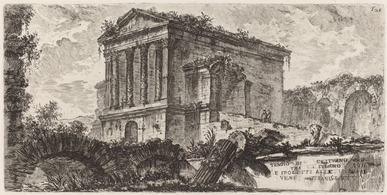 Clitumnon temppeli Folignon ja Spoletin välissä tekijältä Giovanni Battista Piranesi