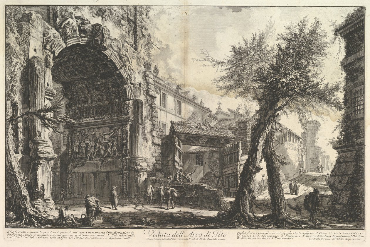 Tituksen kaari Näkymä Tituksen kaarelle, n. 1760. tekijältä Giovanni Battista Piranesi