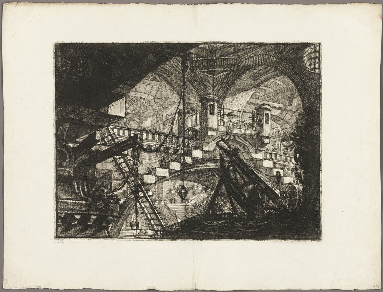 Kaari kuorikoristeen kanssa, levy 11 Imaginary Prisonsista tekijältä Giovanni Battista Piranesi