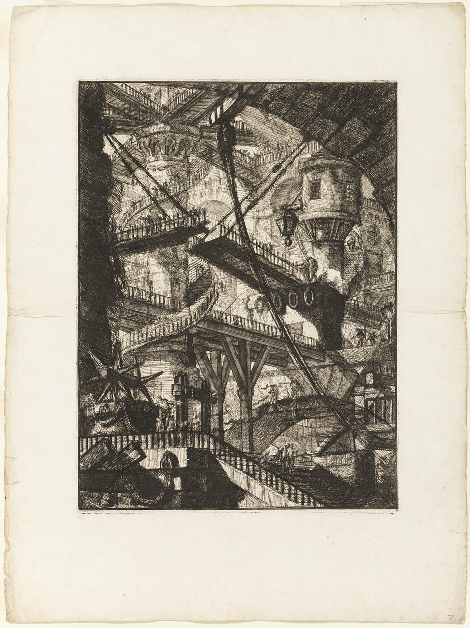 Drawbridge, levy 7 Imaginary Prisonsista tekijältä Giovanni Battista Piranesi