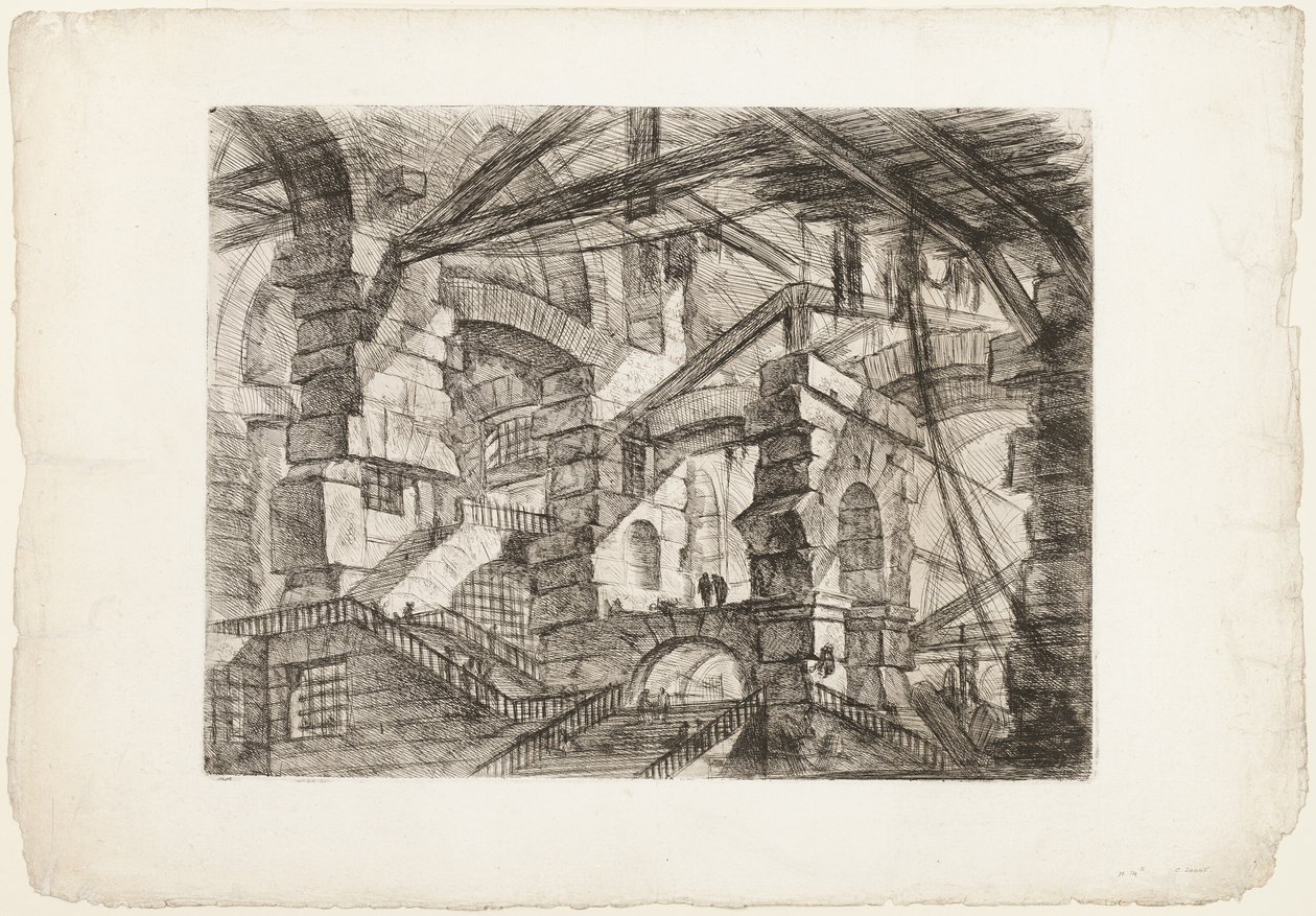 Goottilainen kaari, levy 14 Imaginary Prisonsista tekijältä Giovanni Battista Piranesi