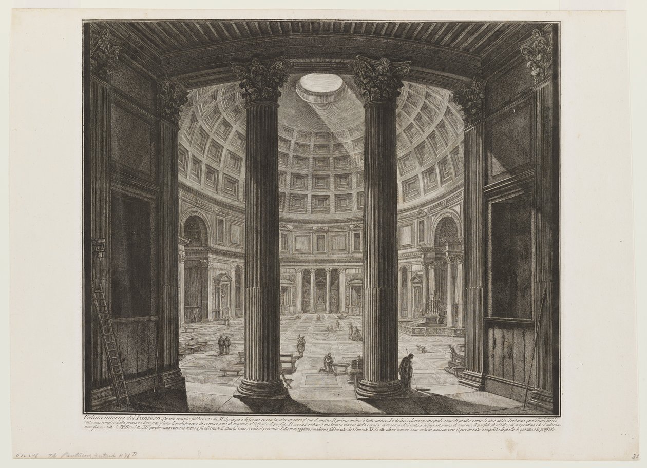 Pantheonin sisätila tekijältä Giovanni Battista Piranesi
