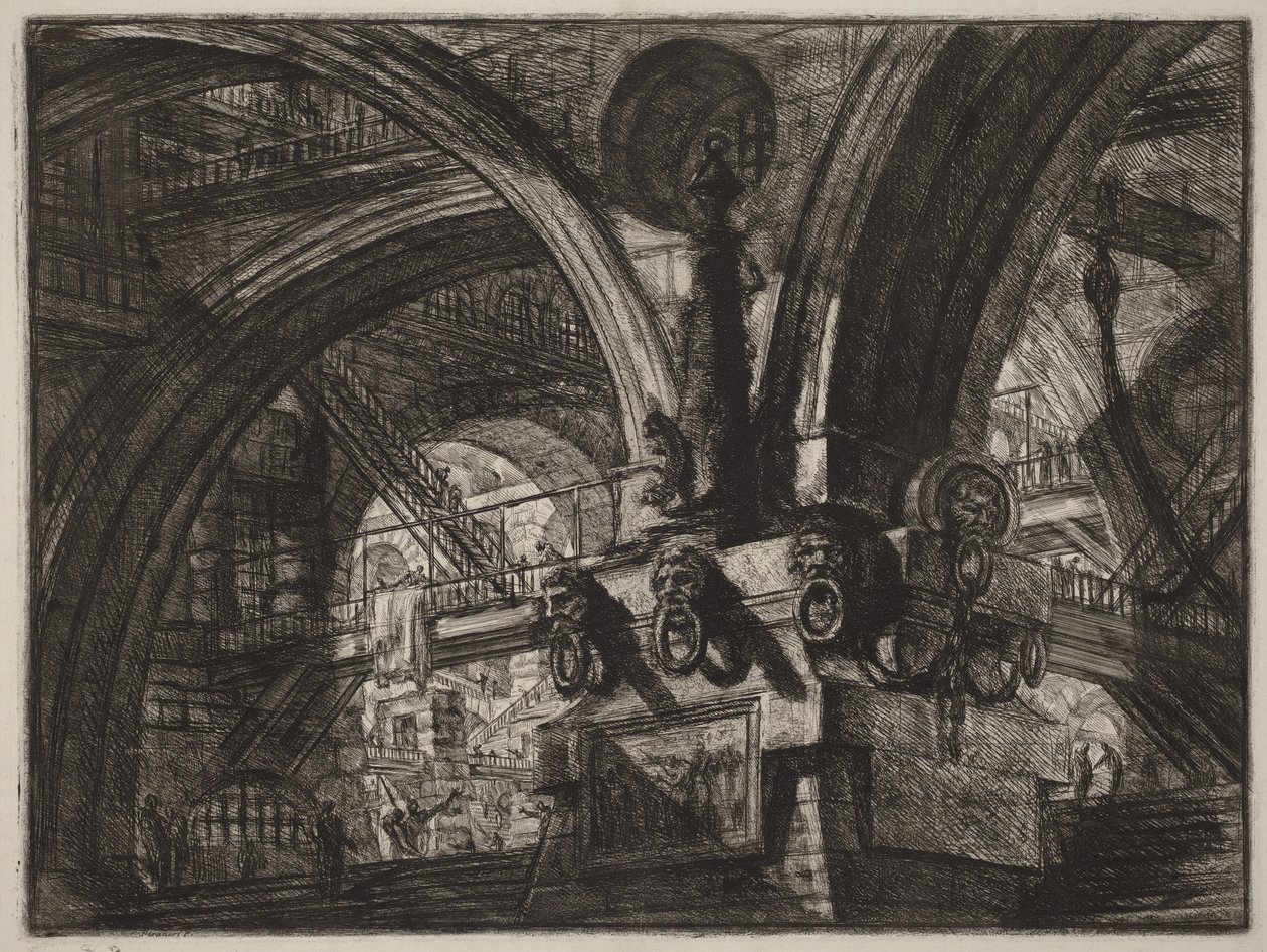 Lampulla varustettu laituri tekijältä Giovanni Battista Piranesi