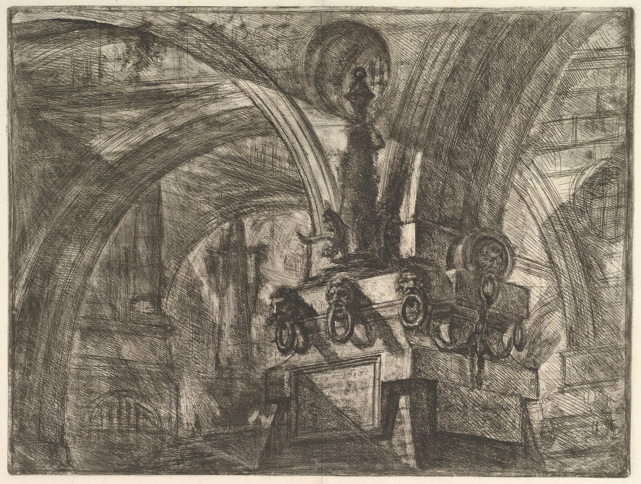 Laituri lampulla, Carceri dinvenzione Imaginary Prisons, noin. 1749-50. tekijältä Giovanni Battista Piranesi