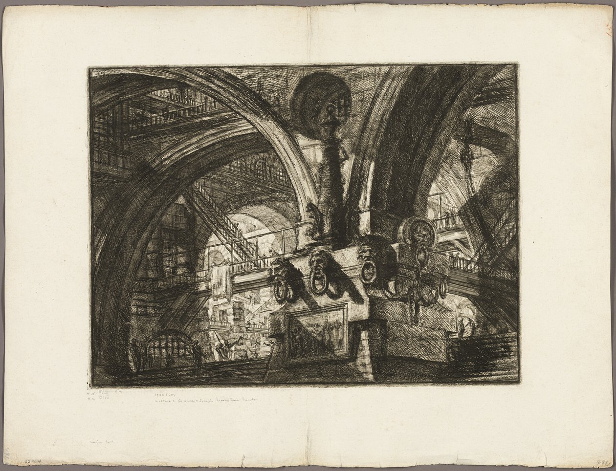 Laituri lampulla, levy 15 Imaginary Prisonsista tekijältä Giovanni Battista Piranesi